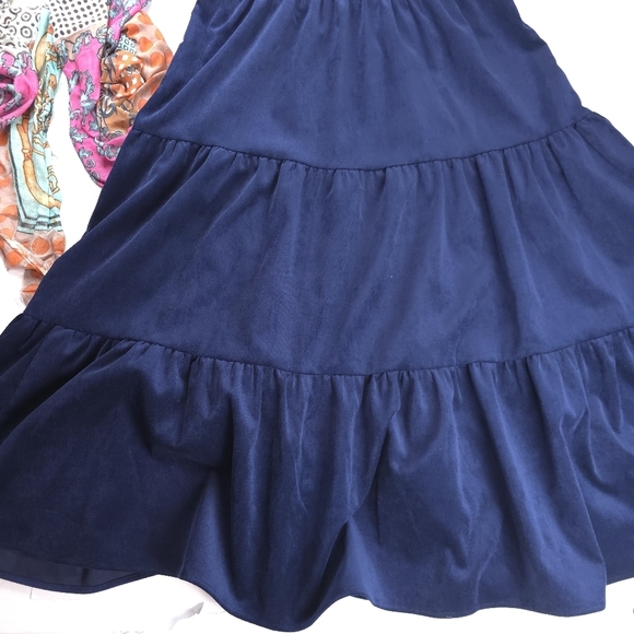 Crown Navy Blue Button-Up Maxi Dress Sz Xs - Picture 10 of 11